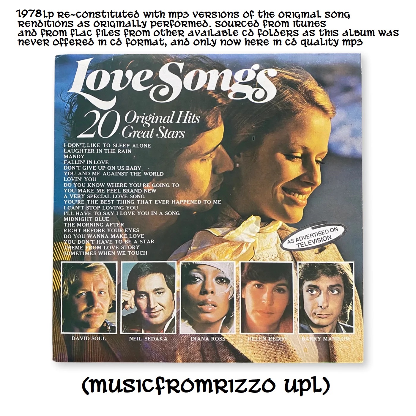Download Love Songs 20 Original Hits (1978) 320k itunes/flac converted mp3s (musicfromrizzo
